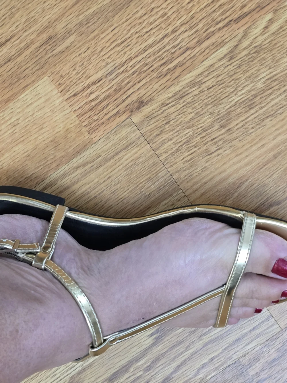 Merona Women's Gold T-Strap Sandals